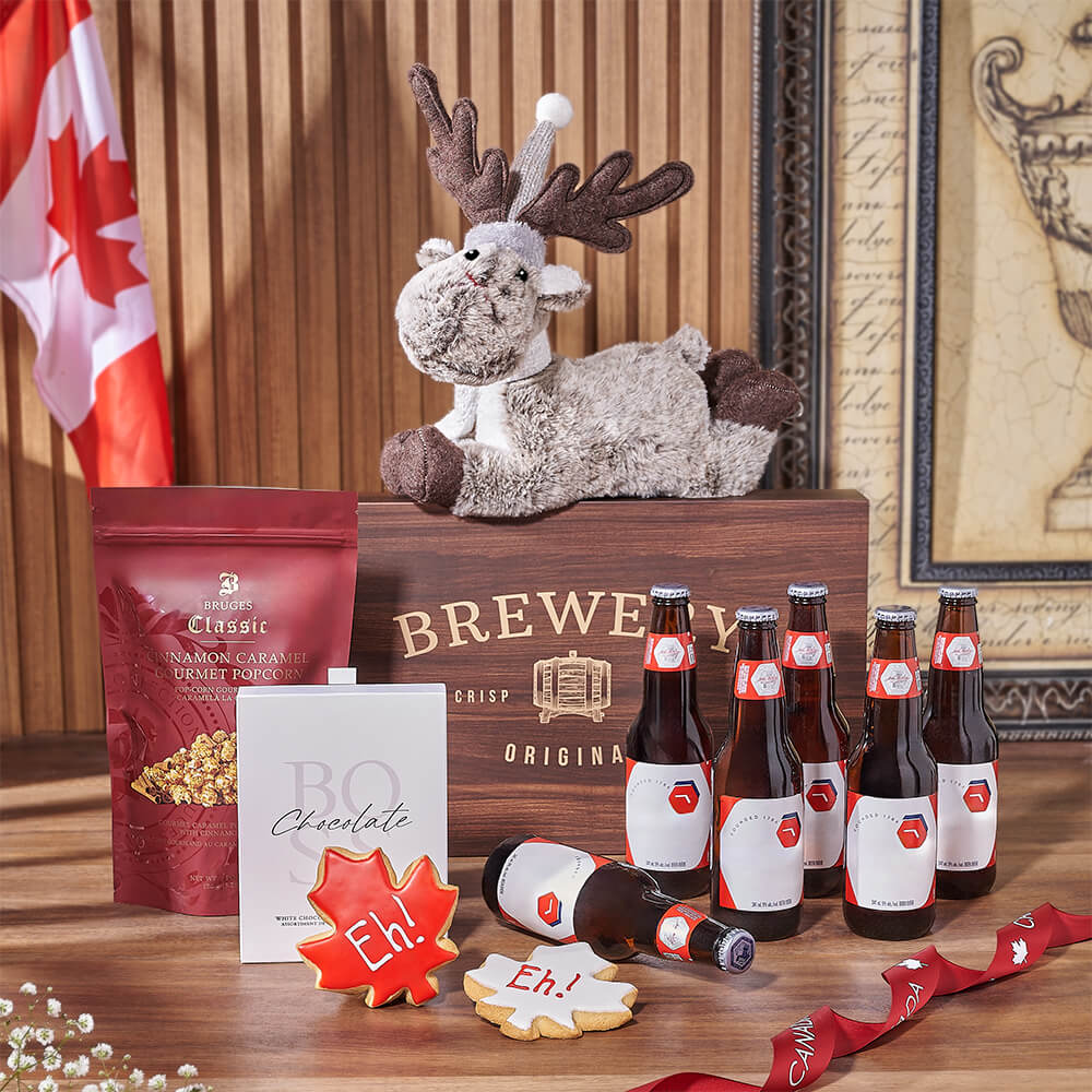 Canada Day Beer and Snacks Basket – how the gift is presented