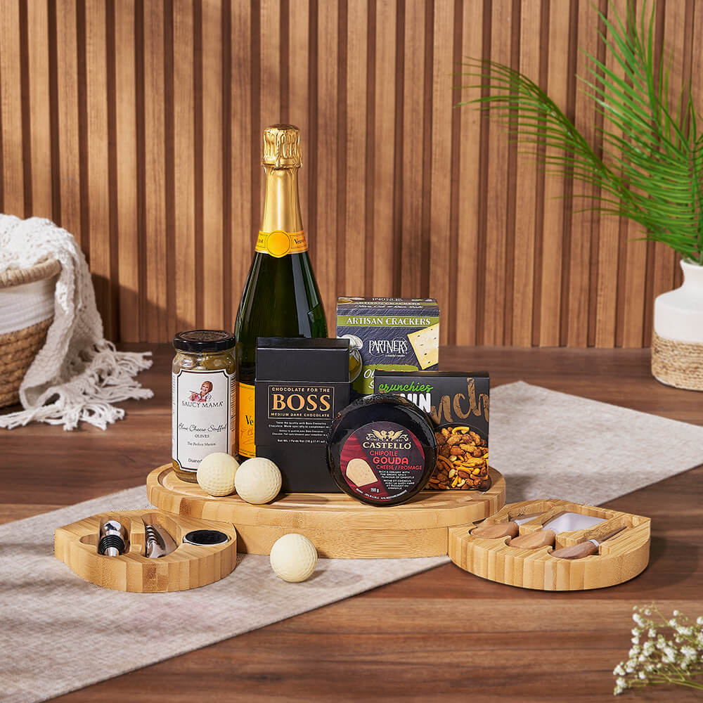 Golf-Themed Sparkling Wine Gift – how the gift is presented