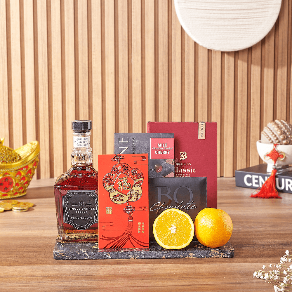Chinese New Year Liquor Gift Basket – how the gift is presented