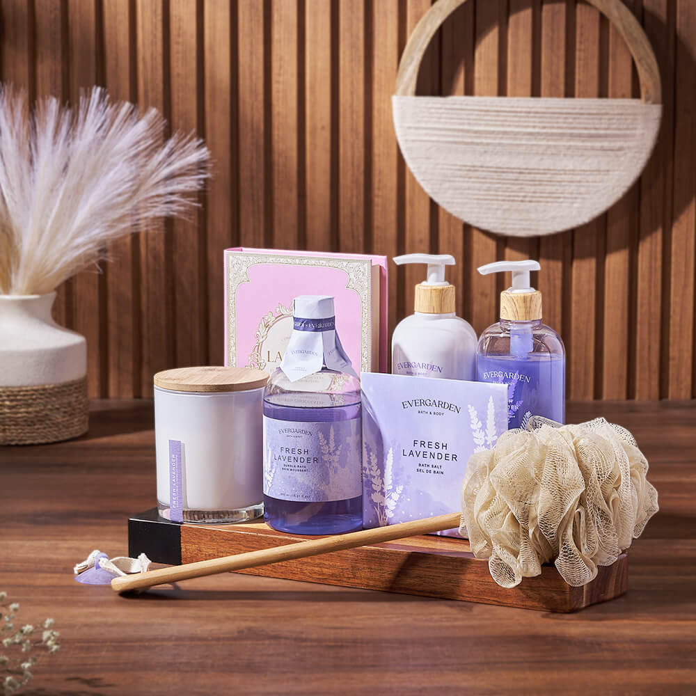 Lavender Spa Basket – how the gift is presented