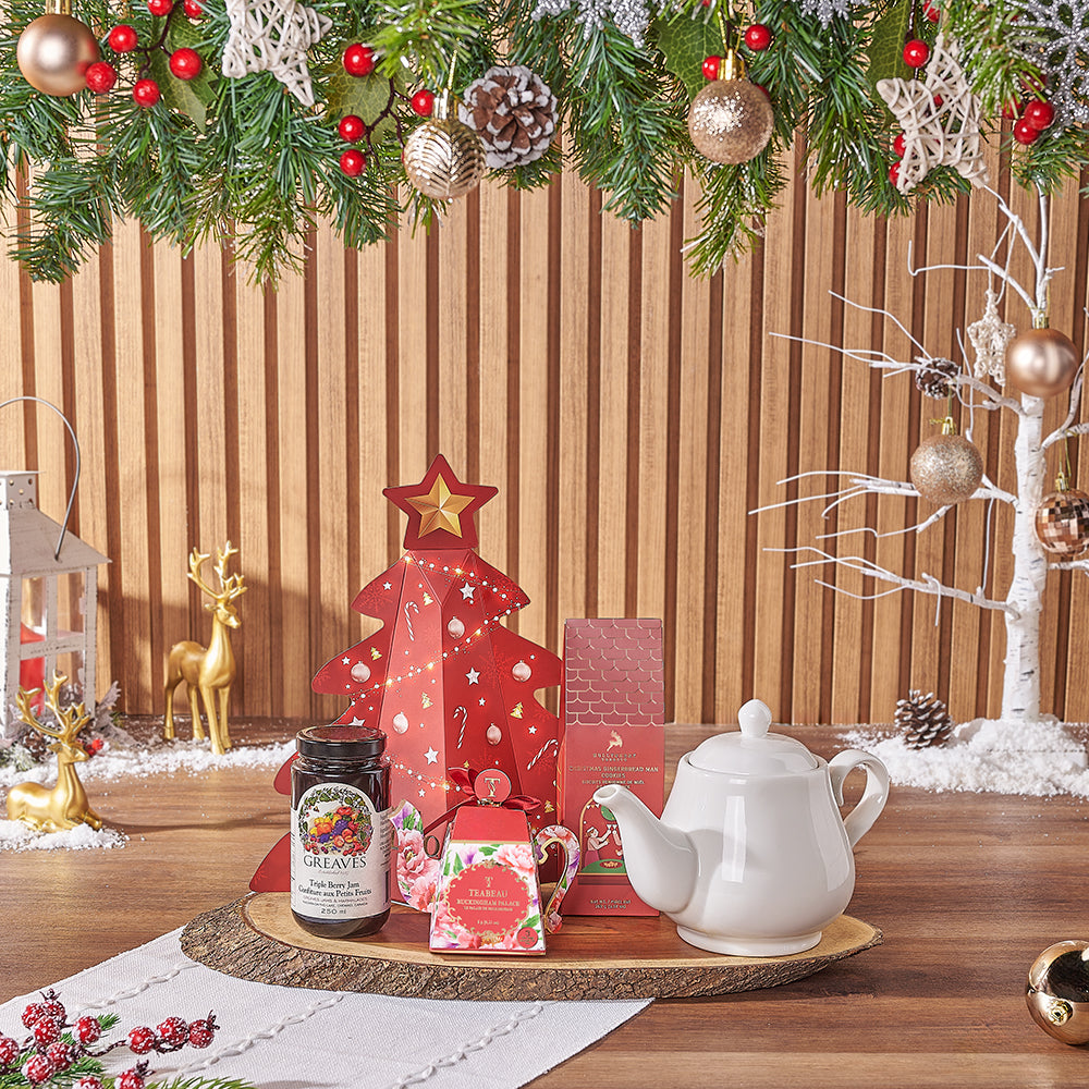 Festive Chocolate Truffles and Tea Box – how the gift is presented
