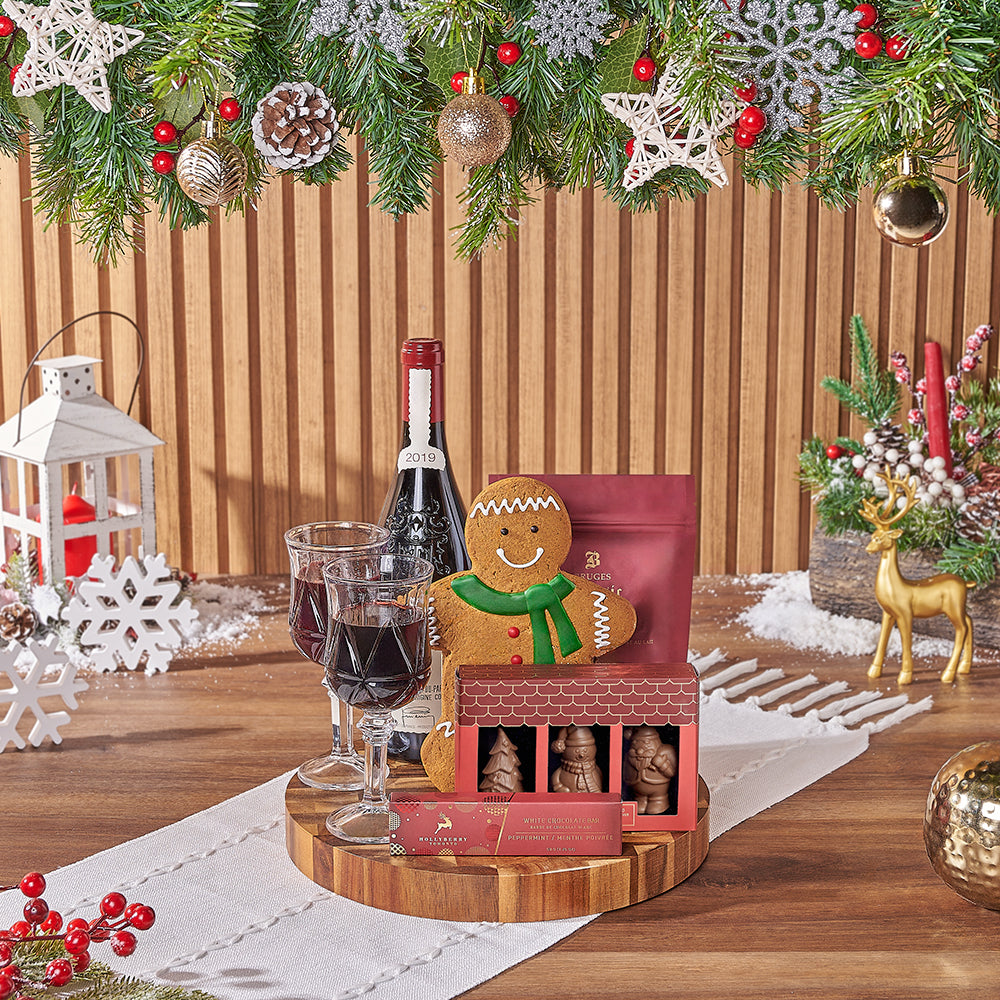 Christmas Wine & Cookie Board, Washington DC – how the gift is presented