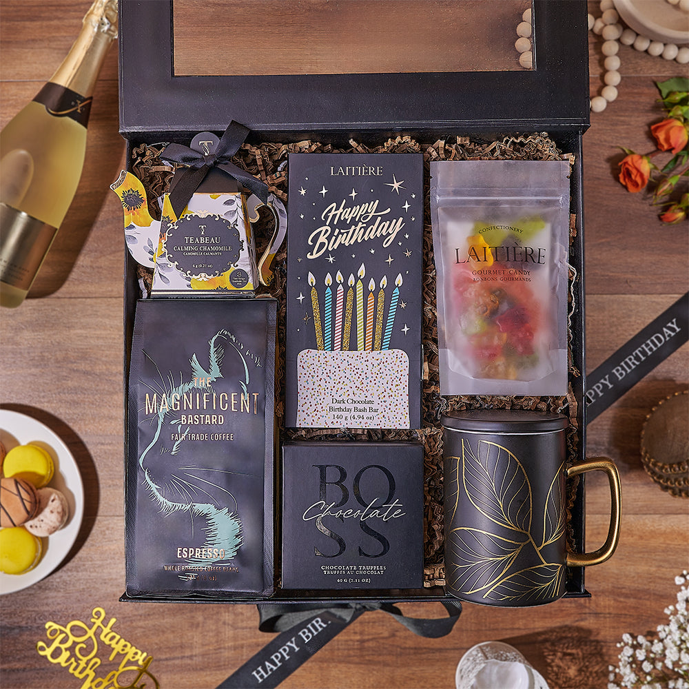 Birthday Tea and Dark Chocolate Gift – how the gift is presented