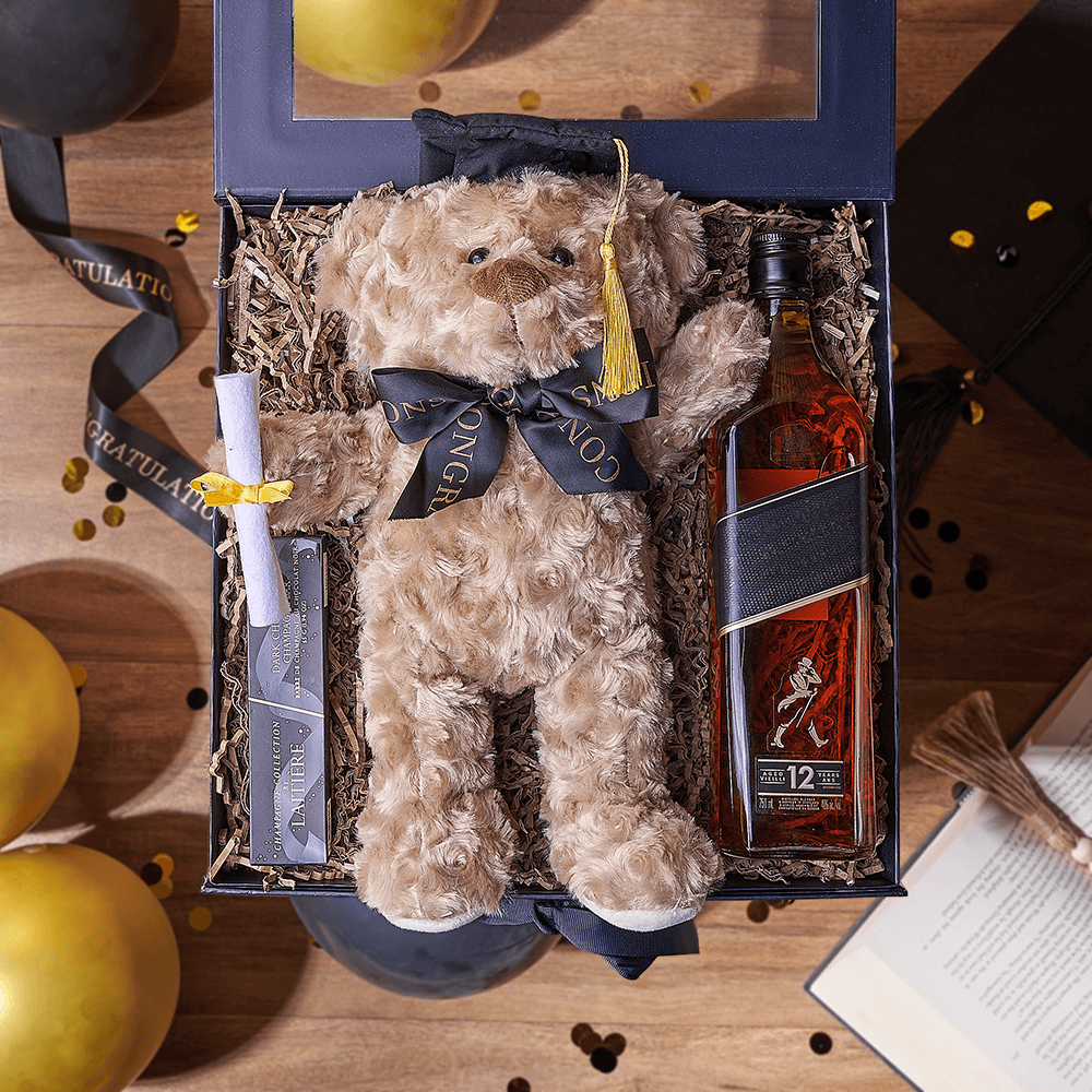 Whiskey and Champagne Chocolate Gift – how the gift is presented