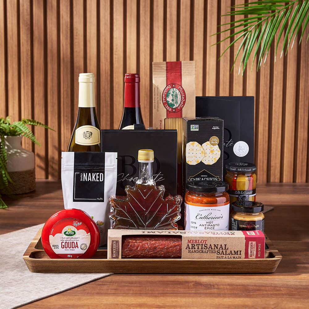 Two-Bottle Wine with Fine Chocolates – how the gift is presented