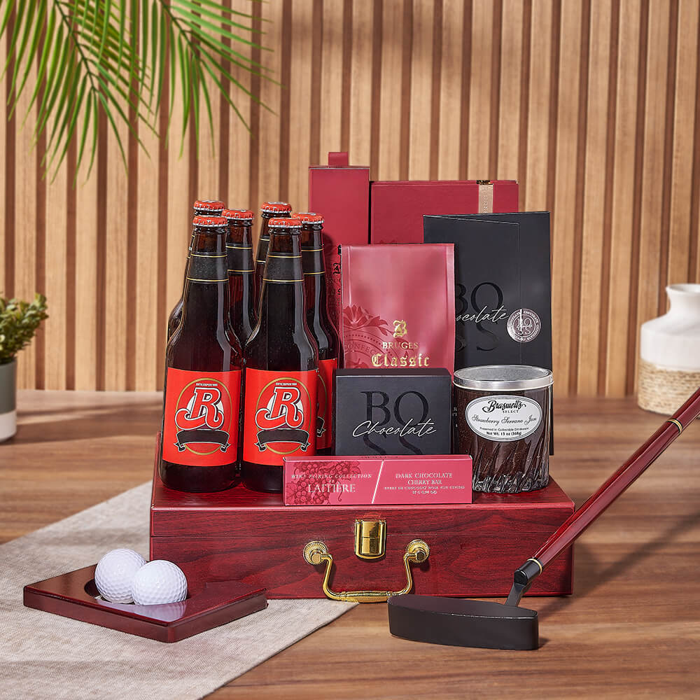 Deluxe Beer and Golf Set from Washington Baskets - Beer Gift Basket - Washington Delivery Deluxe Beer and Golf Set from Washington Baskets - Beer Gift Basket - Washington Delivery