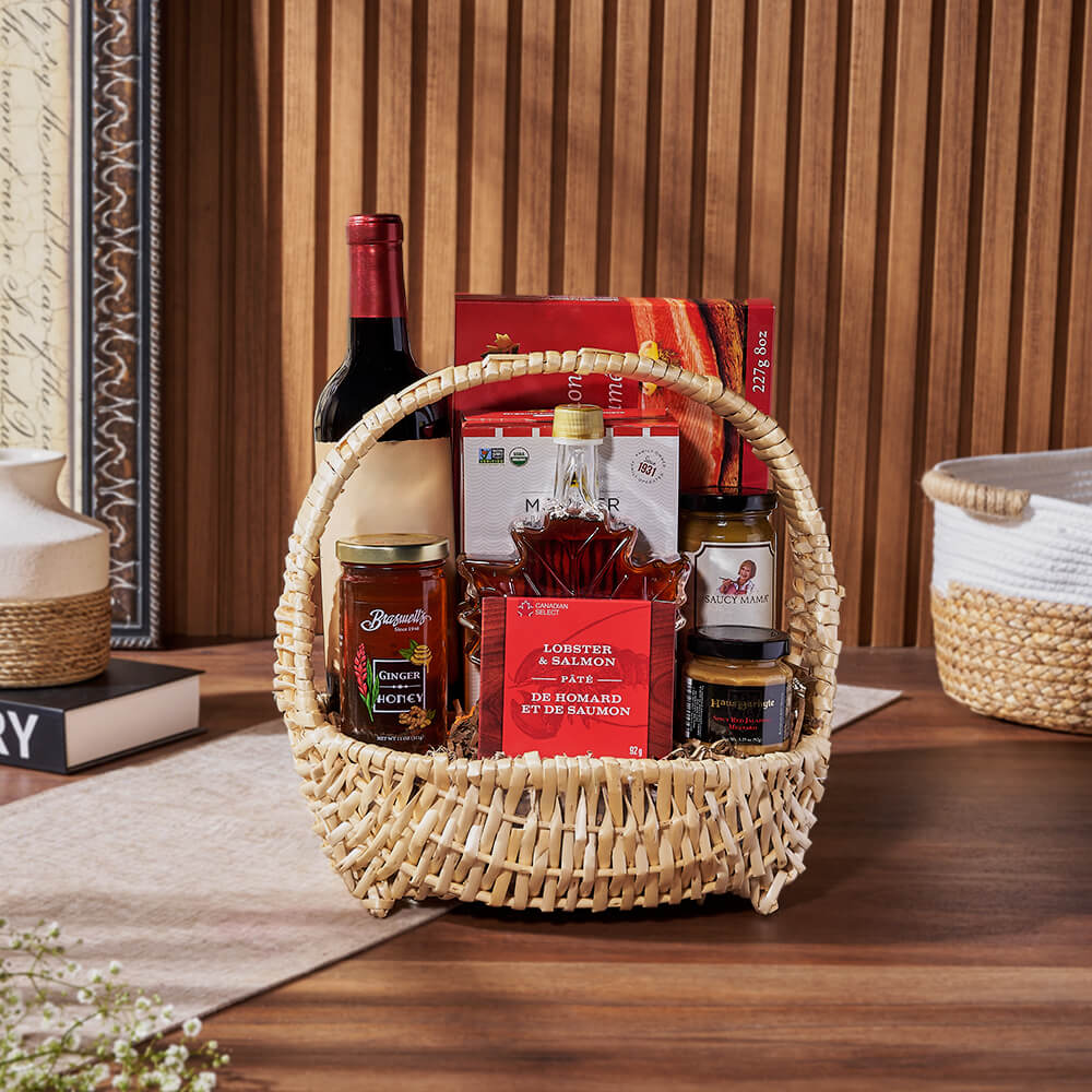 Organic Flatbread and Wine Gift – how the gift is presented