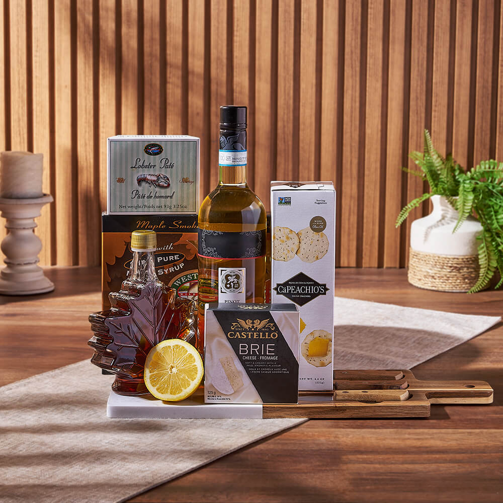 Smoked Salmon Brie Wine Set – how the gift is presented