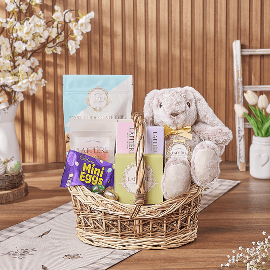 Easter Bunny Candy Basket, easter gift, easter, chocolate gift, chocolate, plush gift, plush, Washington delivery