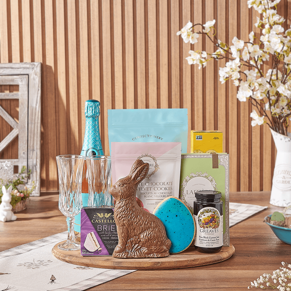 Easter Sparkling Wine Gift Board – how the gift is presented
