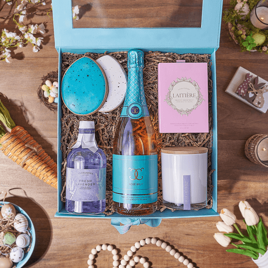 Easter Spa & Champagne Box, spa gift, spa, champagne gift, champagne, sparkling wine gift, sparkling wine, Washington delivery