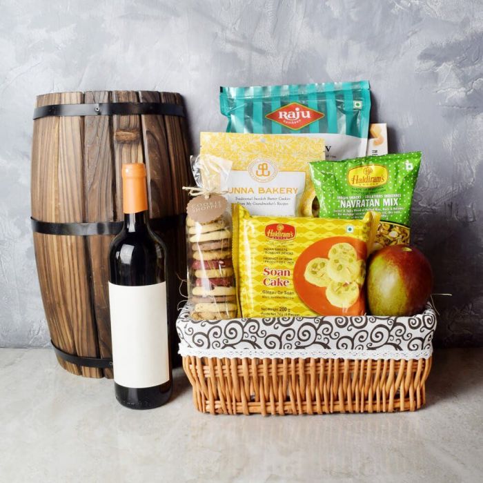 Wine Gift Basket for Diwali Festival – how the gift is presented