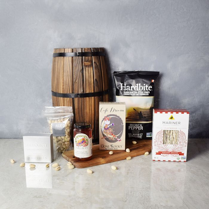 Chocolate and Truffle Snack Basket – how the gift is presented