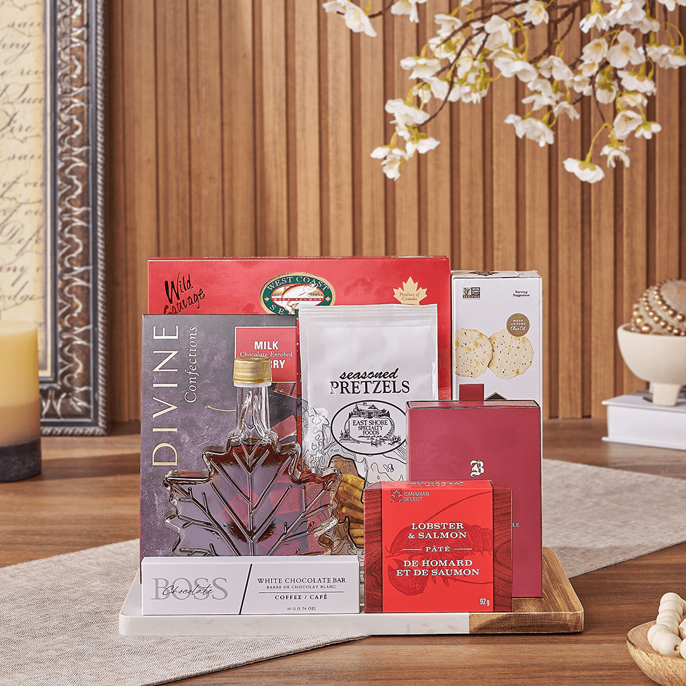 Halal Seafood and Treats Gift Basket – how the gift is presented