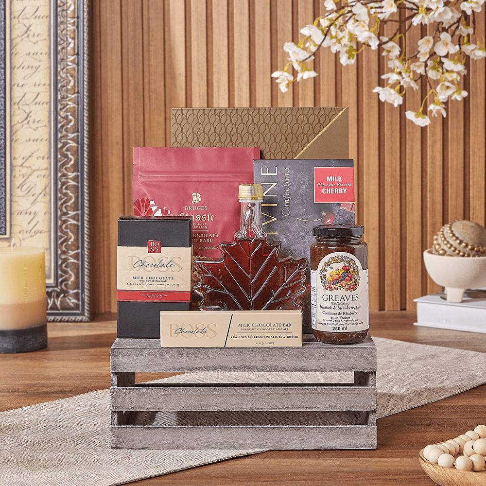 Halal Wooden Gift Crate with Chocolates – how the gift is presented