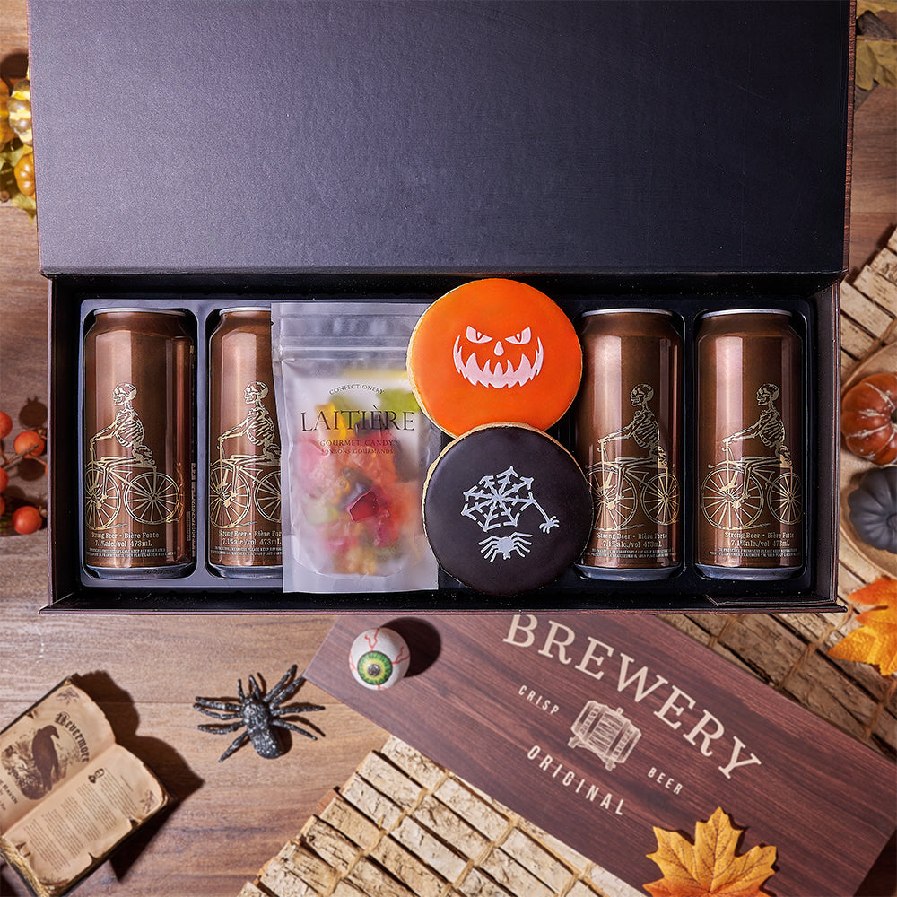Halloween Craft Beer Box with Treats – how the gift is presented