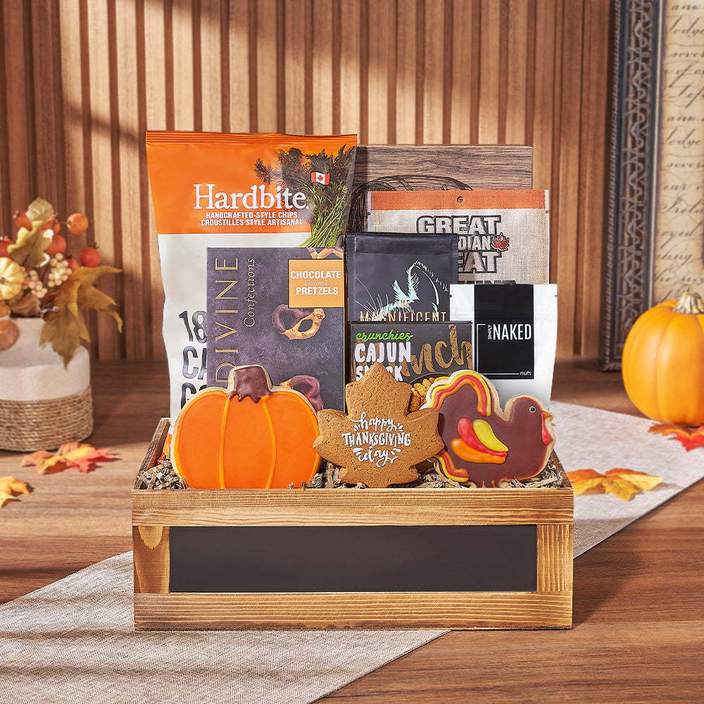 Thanksgiving Truffle and Snack Basket – how the gift is presented