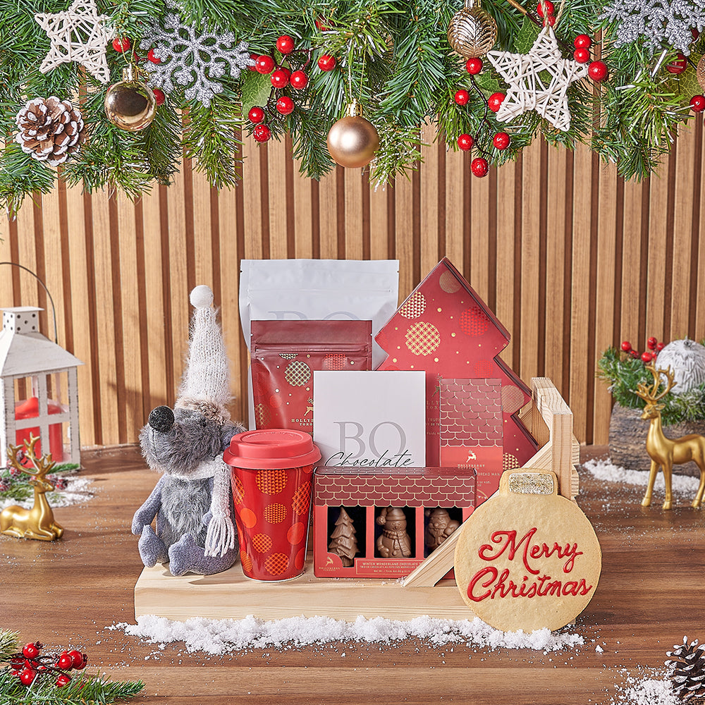 Christmas Chocolate Treats on Sled – how the gift is presented