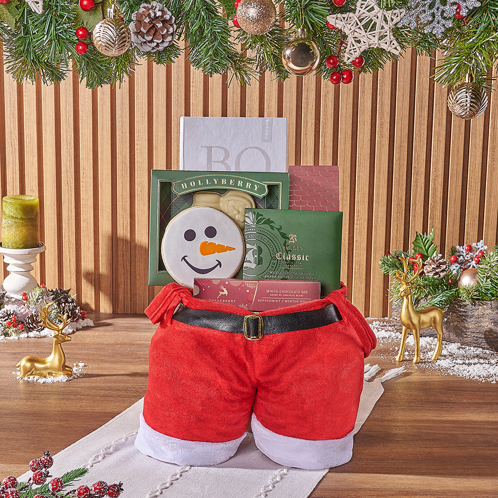 Christmas Santa Pants White Chocolate Gift – how the gift is presented