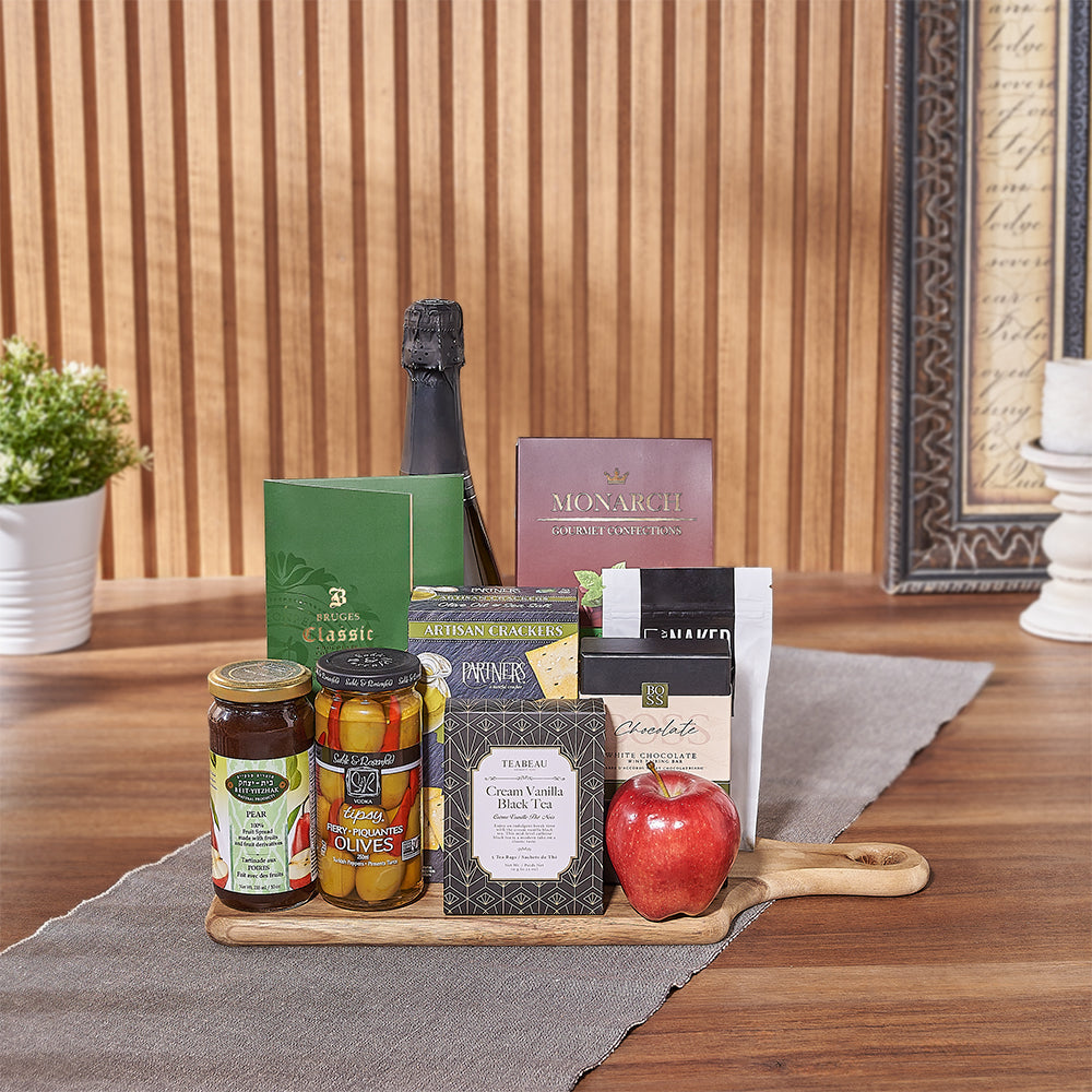 Sparkling Wine Kosher Basket Gift – how the gift is presented