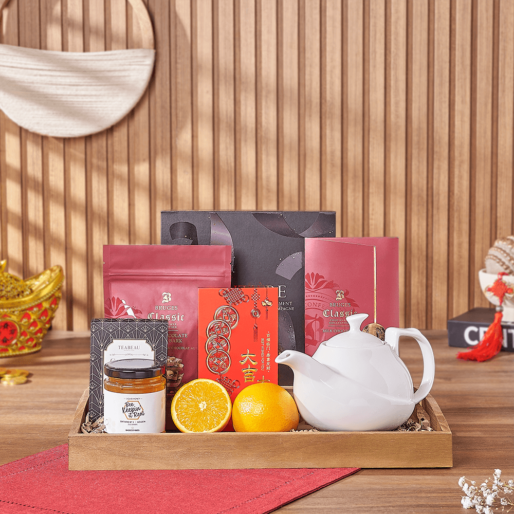 Lunar New Year Chocolate Coins Tray – how the gift is presented