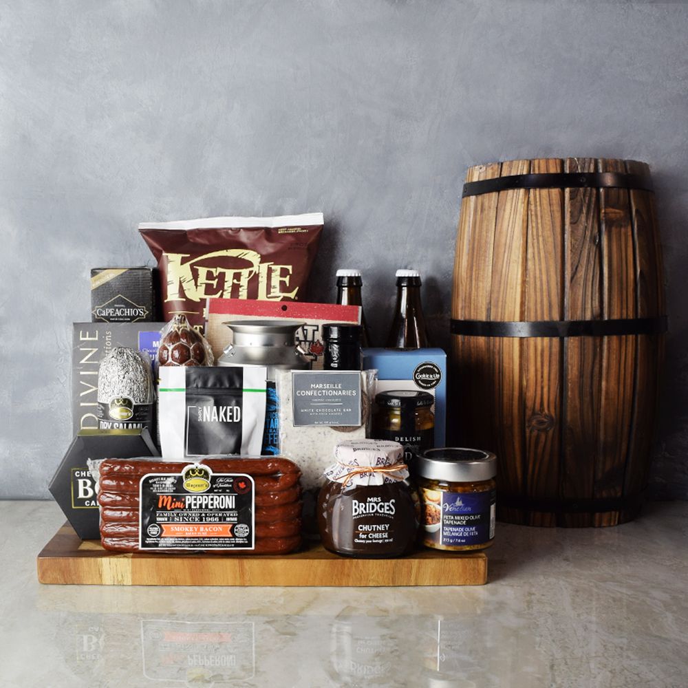Meat & Cheese for Two Gift Basket from Washington Baskets - Beer Gift Set - Washington Delivery