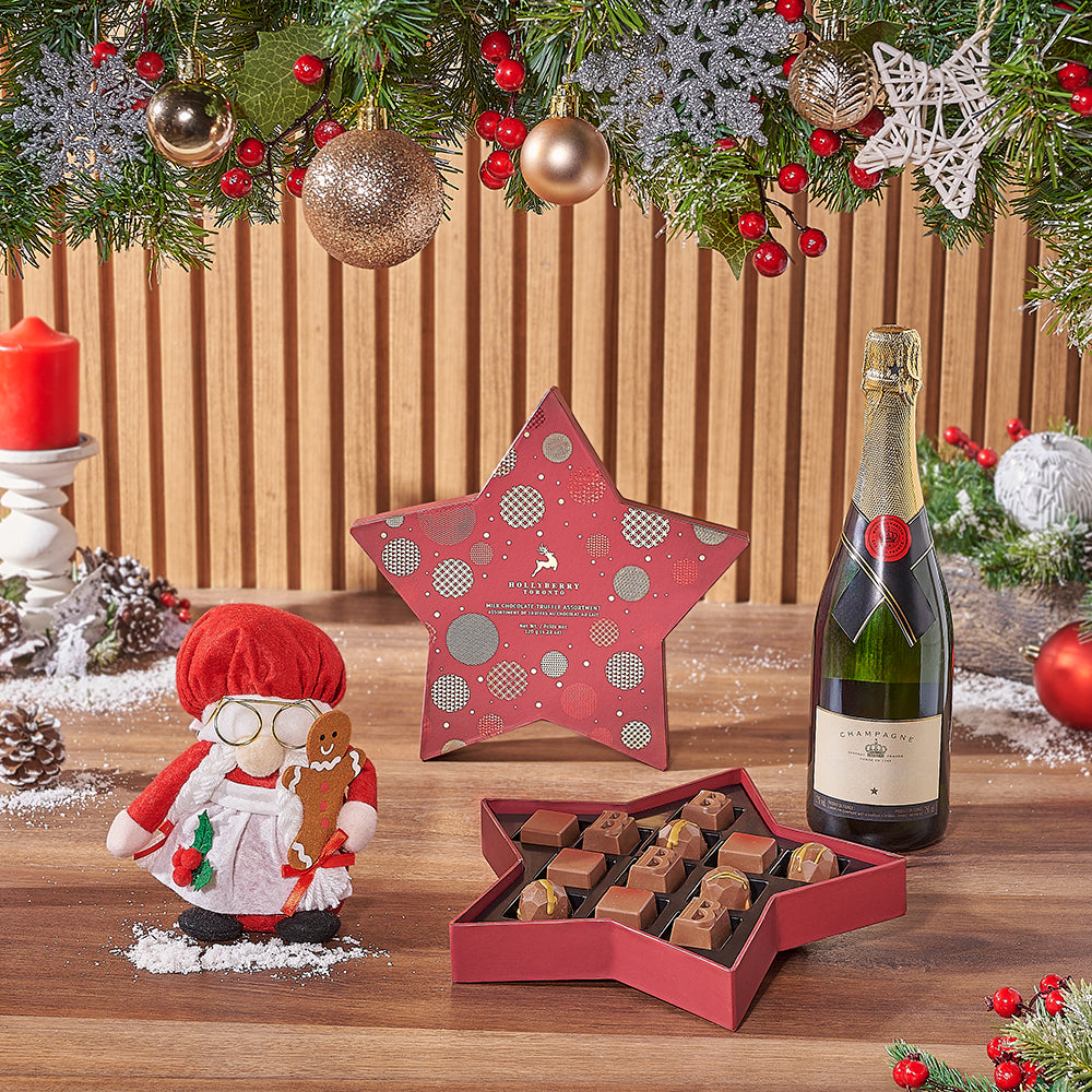Sparkling Wine with Truffles Star Box – how the gift is presented