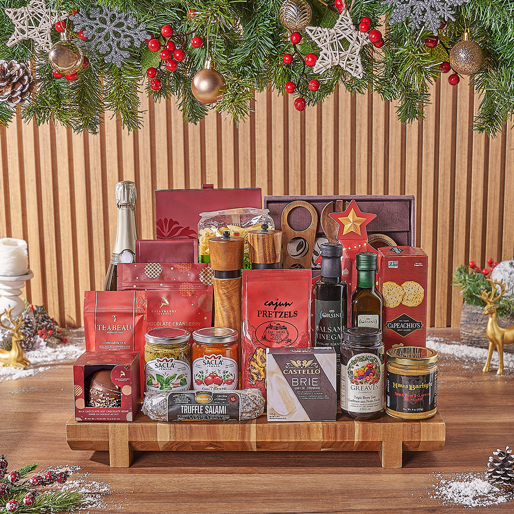 Christmas Chocolate and Sparkling Wine Gift – how the gift is presented