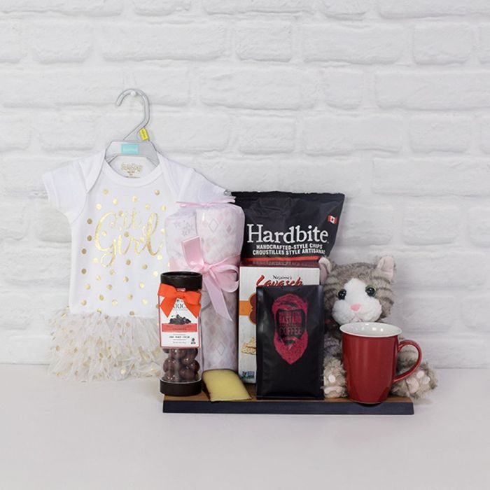 Baby Girl New Arrival Basket – how the gift is presented