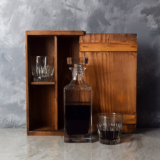 Rustic Decanter Gift Set from Washington Baskets - Liquor Gift Basket - Washington Delivery