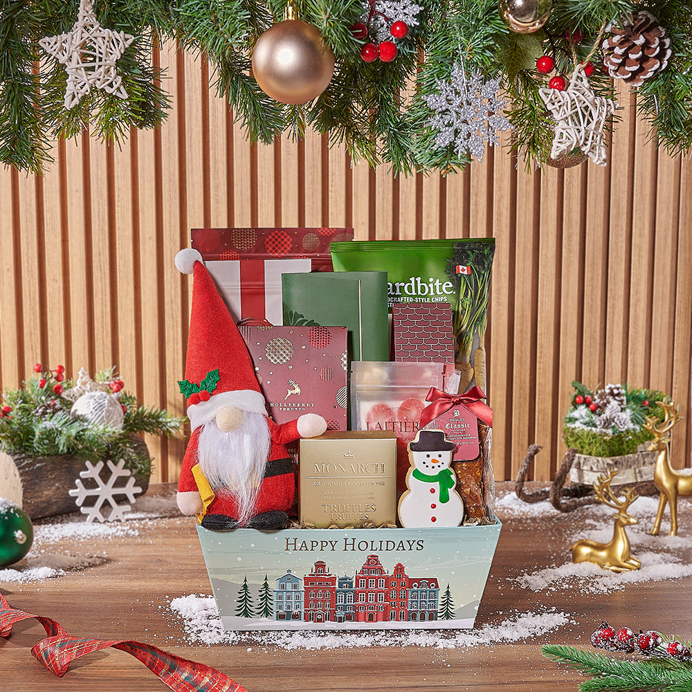 Holiday Cookies and Chocolates Basket – how the gift is presented