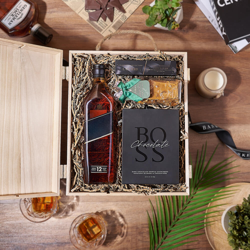 Liquor Gift Box with Truffles – how the gift is presented