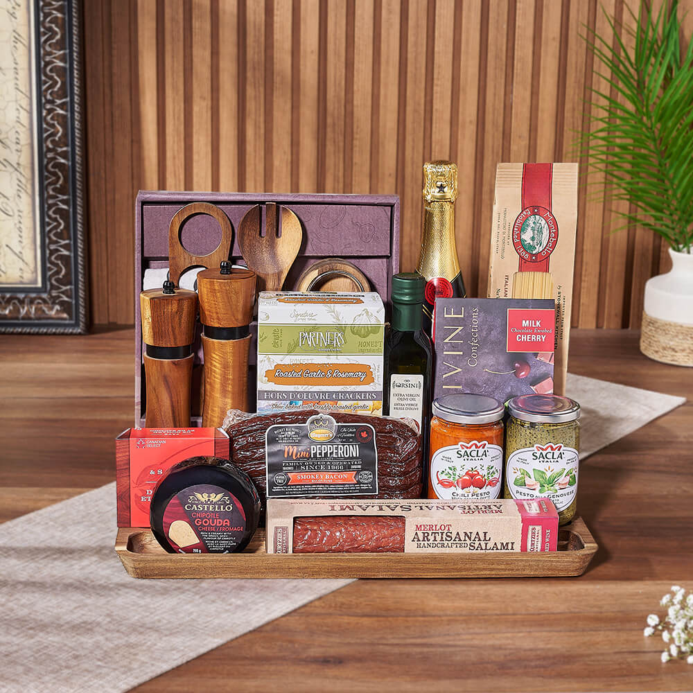 Sparkling Wine and Italian Treats Gift – how the gift is presented