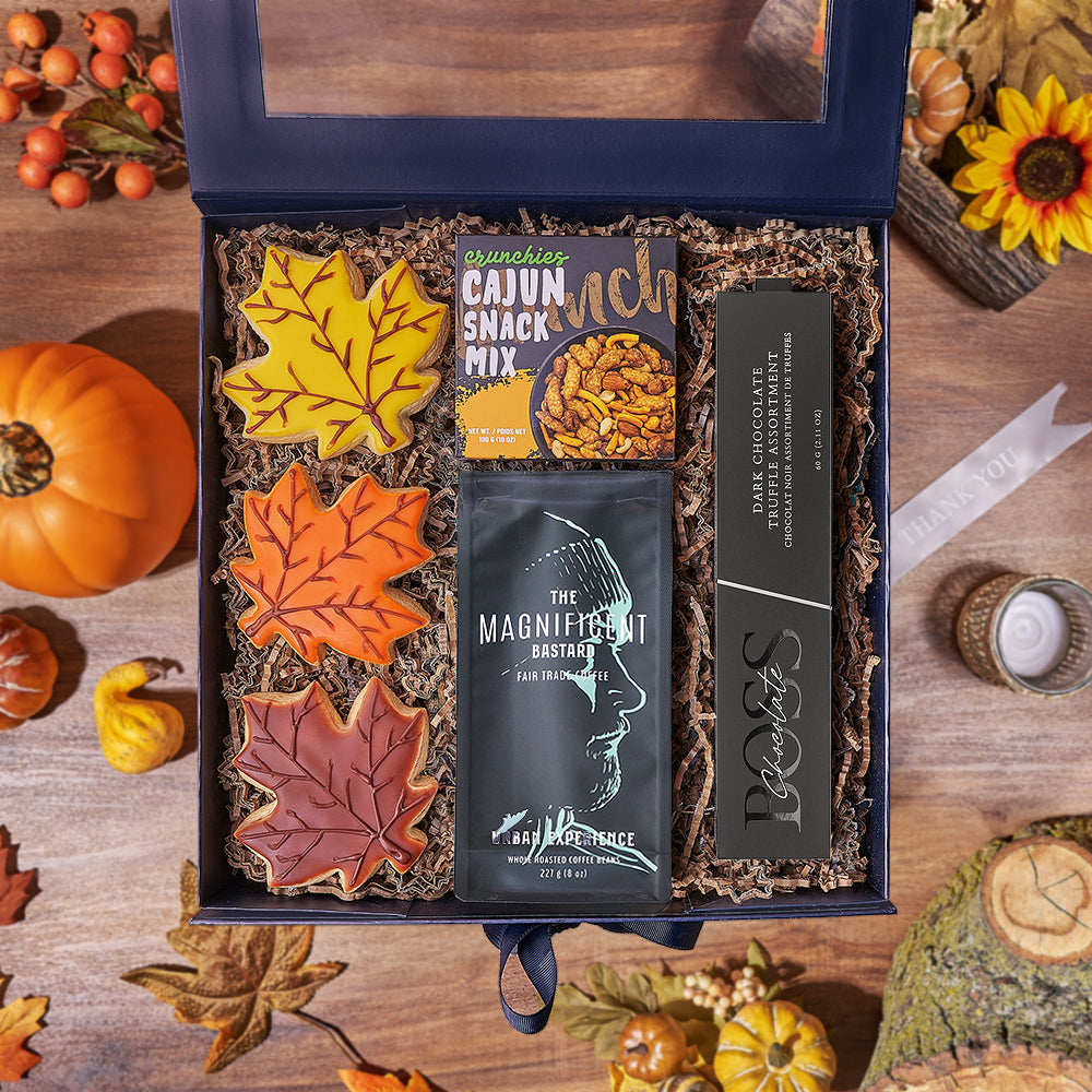 Thanksgiving Coffee & Cookie Gift Box – how the gift is presented