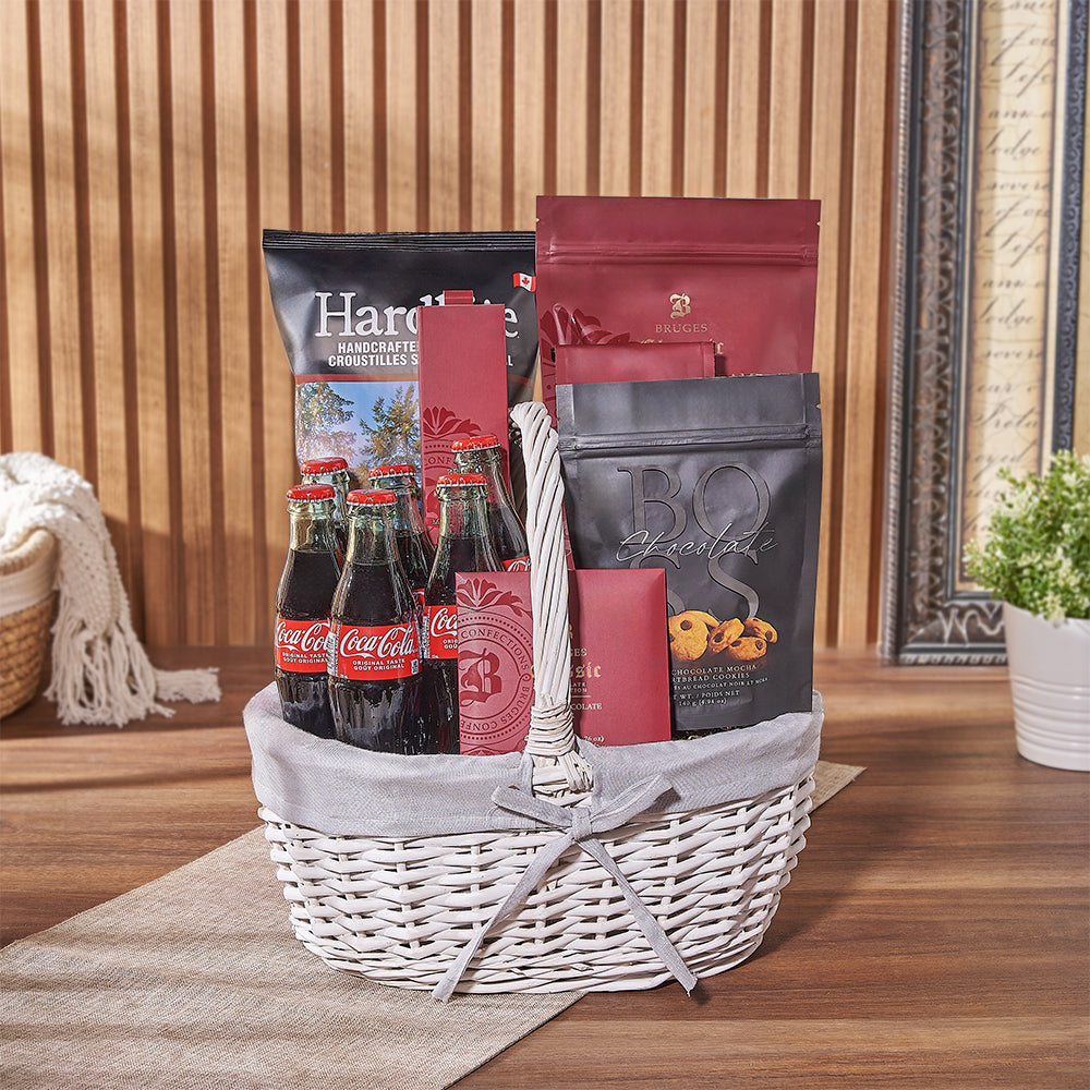 The Manhattan Snacks Gift Basket, gourmet gift, soda, chips. chocolate, coffee, cookies, popcorn, basket, Washington Delivery The Manhattan Snacks Gift Basket, gourmet gift, soda, chips. chocolate, coffee, cookies, popcorn, basket, Washington Delivery