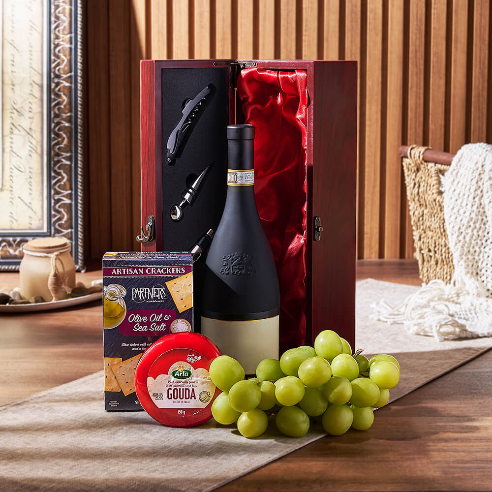 Wine Box with Green Grapes – how the gift is presented
