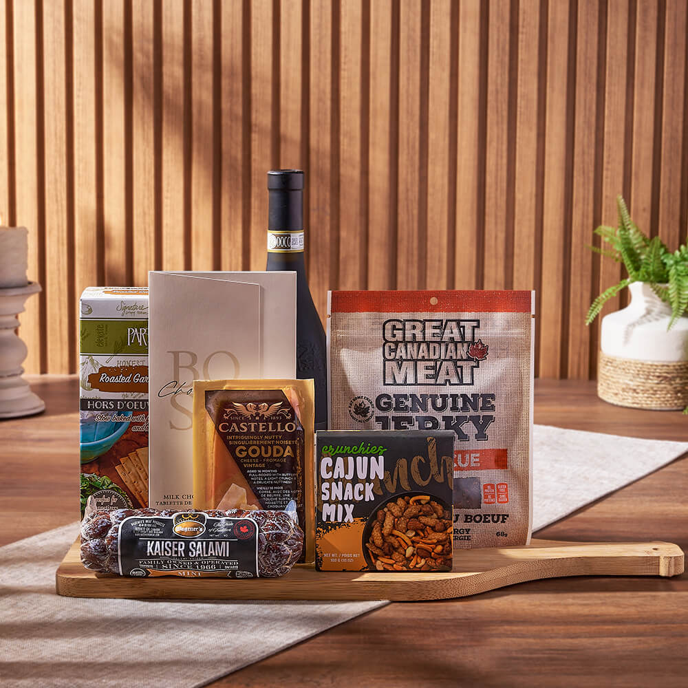 Beef Jerky Wine Gift Basket – how the gift is presented