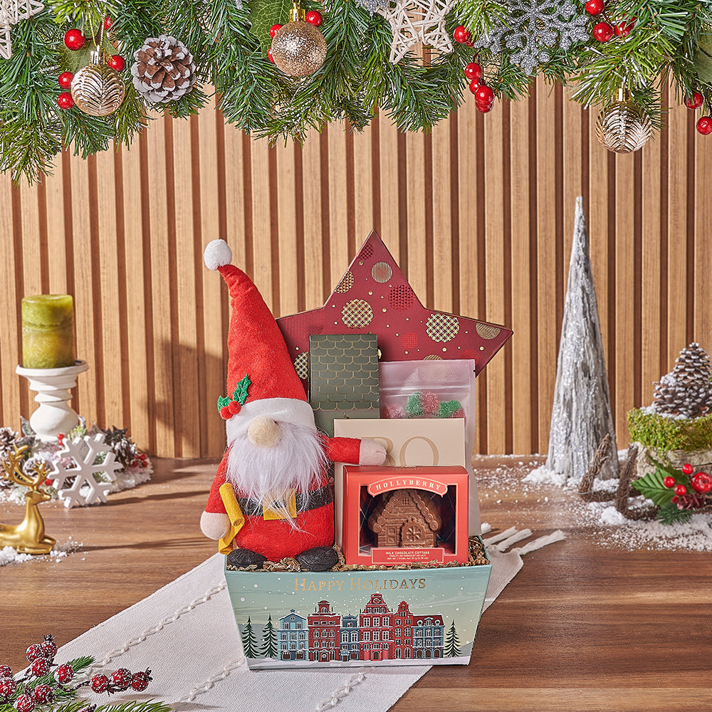 Assorted Chocolate Holiday Basket – how the gift is presented