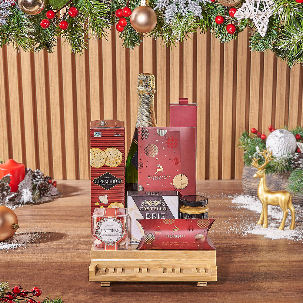 Sparkling Wine and Cheese Basket, Washington DC – how the gift is presented