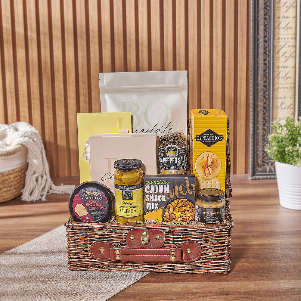Caramel and Cheese Gift Basket – how the gift is presented