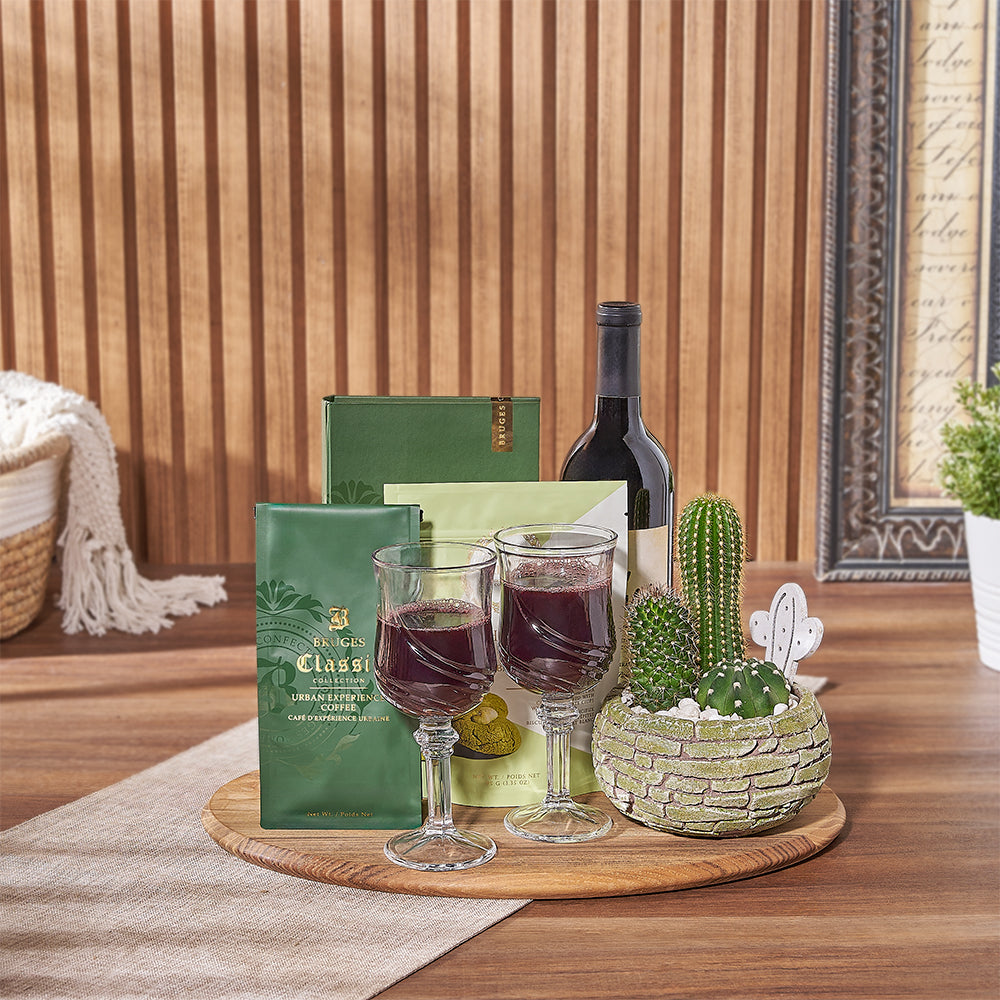 Wine and Chocolate Brick Planter – how the gift is presented