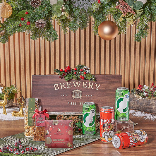 A Beer with Santa Gift Basket, beer gift, beer, christmas gift, christmas, chocolate gift, chocolate, Washington delivery