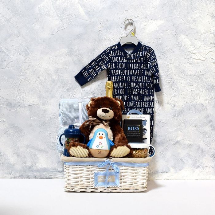 Baby Boy’s Flip N Sip Gift Set With Champagne from Washington Baskets - Washington Delivery