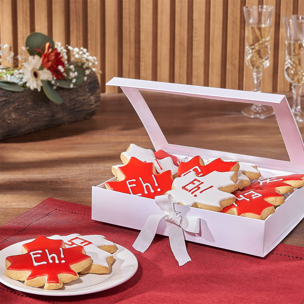 Maple Leaf Cookies Gift Basket – how the gift is presented