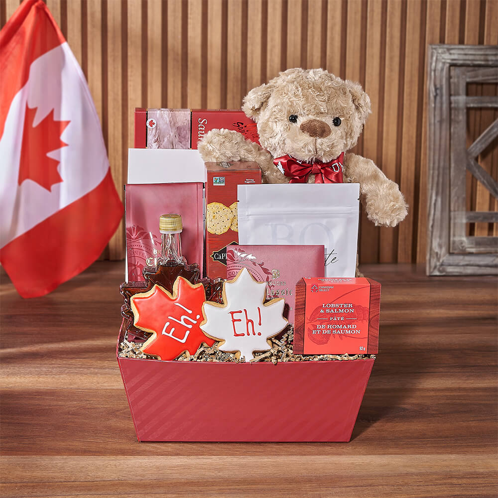 Canada Day Seafood Snack Basket – how the gift is presented