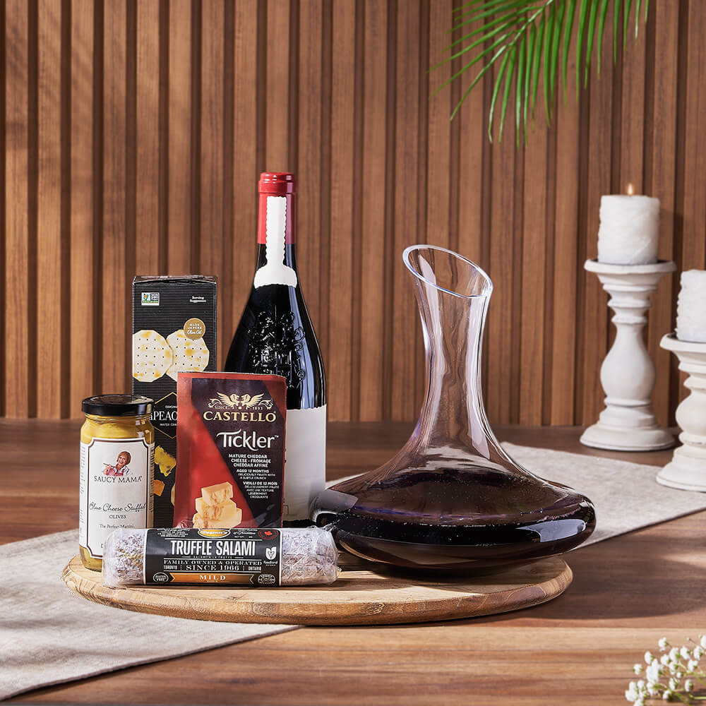 Wine and Cheese Snack Gift Set – how the gift is presented