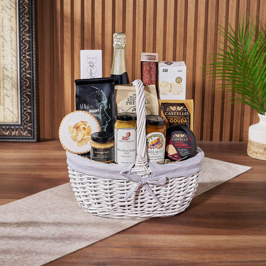 Cheese, Chutney & Champagne Gift Set from Washington Baskets - Champagne Gift Basket - Washington Delivery