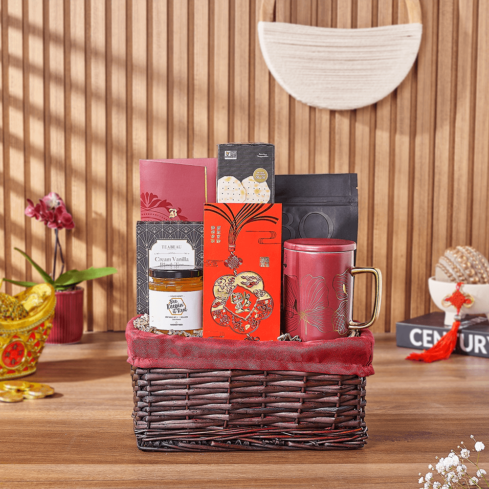 Chinese New Year Holiday Tea Basket – how the gift is presented