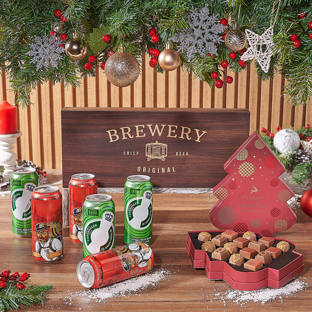 Beer and Hollyberry Truffle Set – how the gift is presented