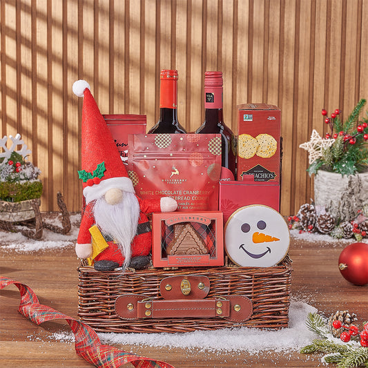 Christmas Wine Pairing Basket, wine gift, wine, chocolate gift, chocolate, christmas gift, christmas, Washington delivery